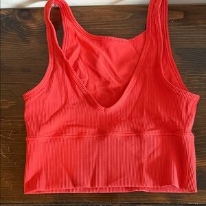 Lululemon Athletica Vibrant Red Ribbed Sports Bra